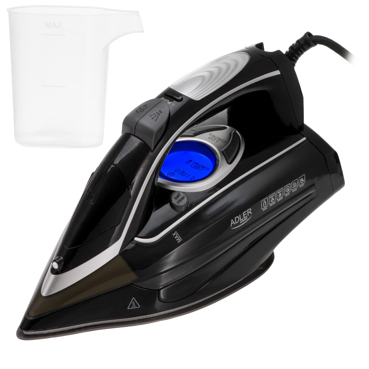 1500_ad_5054 Парова праска Adler AD 5054 LCD 3000 W Stopa SWIFT GLIDE - Зображення 1