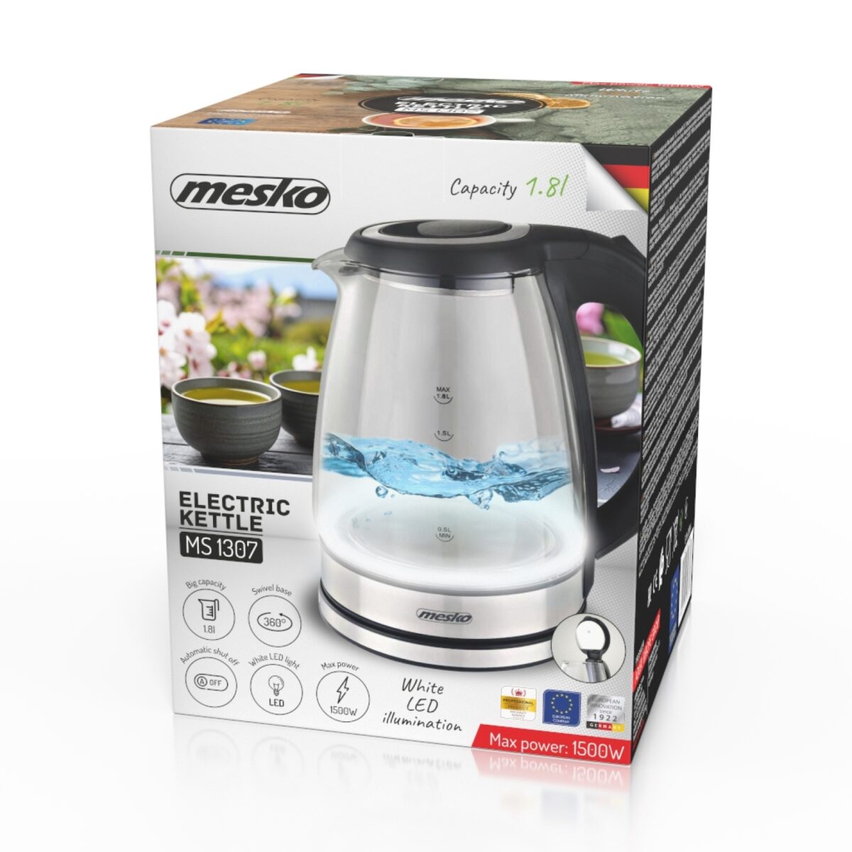 Чайник електричний Mesko MS 1307 1.8л - Зображення 9