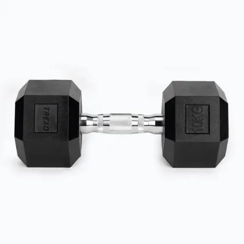 Гантель XTREXO Hex 10 кг з гумовим покриттям