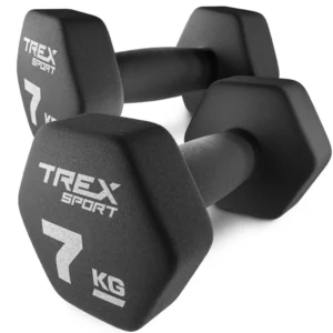 Гантелі Trex Sport TX-070VD 2x7 кг неопренові чавунні шестигранні для силових тренувань