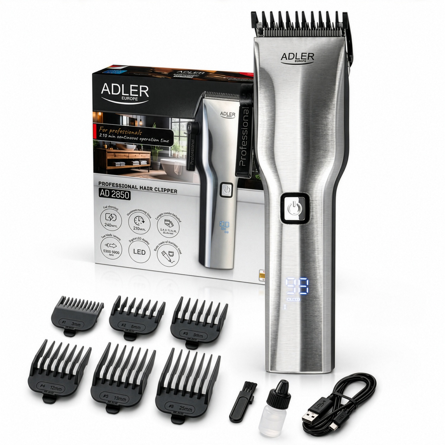 1500_ad_2850_18 Машинка для стрижки Adler AD 2850 USB-C