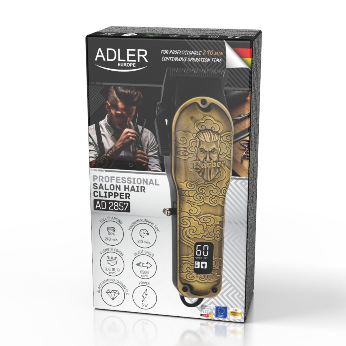 Машинка для стрижки Adler AD 2857 0.8–13 мм USB 210 хв