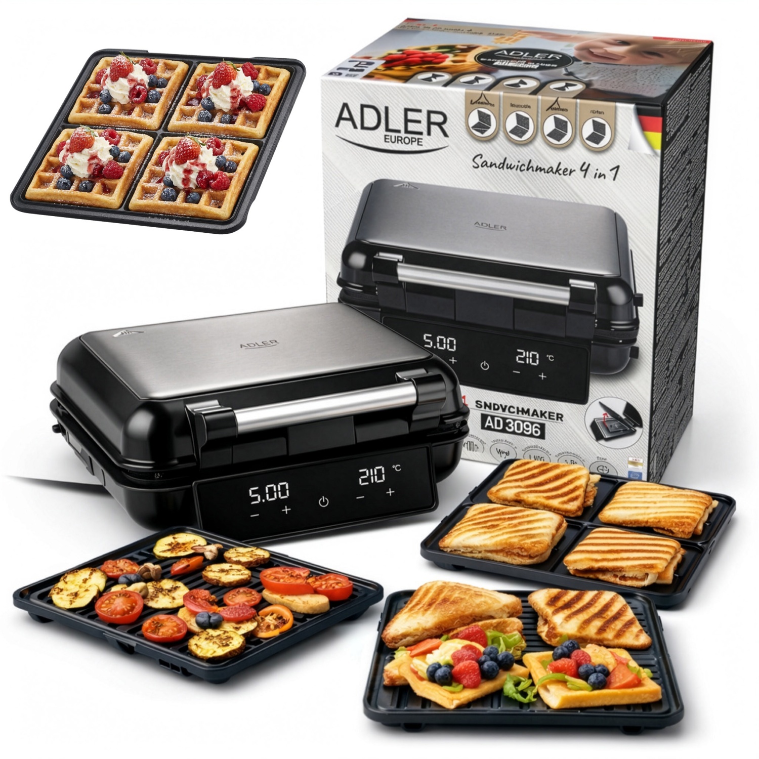 1500_ad_3096_28 Мультипекар 4-в-1 з сенсорним дисплеєм Adler AD 3096