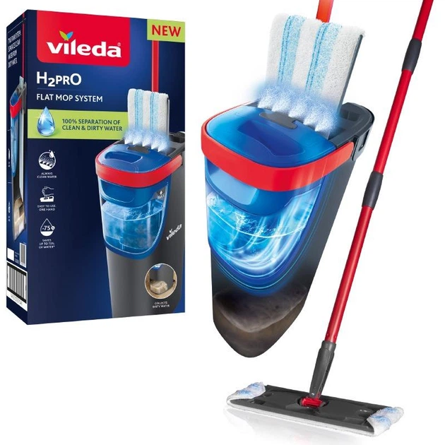607556002 Набір для прибирання Vileda H2PrO Flat Mop System з подвійним резервуаром 175774