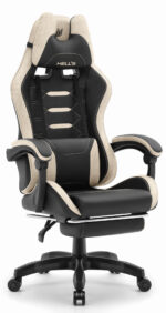 Геймерське крісло Hell's Chair HC-1039 2.0 Black Beige тканина