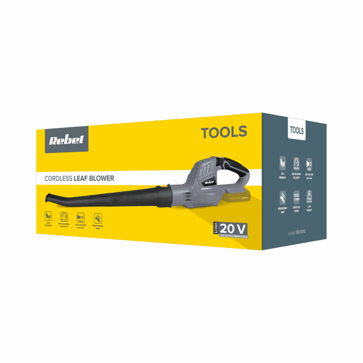 Бездротовий повітродув Rebel RB-5000.1 20V - Зображення 3