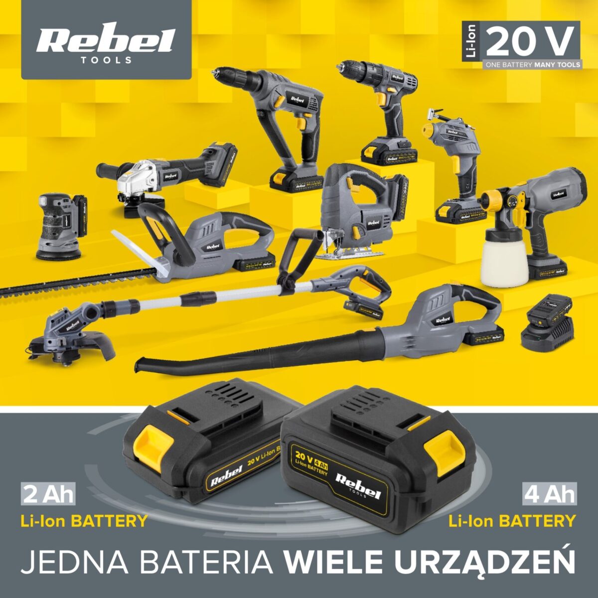 Бездротовий повітродув Rebel RB-5000.1 20V - Зображення 6