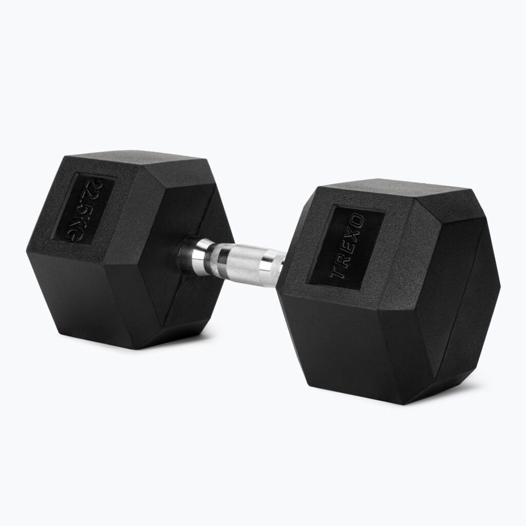 Гантель XTREXO Hex з гумовим покриттям 12.5 кг
