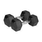 Гантелі Rebel HEX 2x10 кг з чавуну з гумовим покриттям для силових тренувань