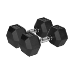 Гантелі Rebel HEX 2x15 кг з гумовим покриттям, чавунні для силових тренувань