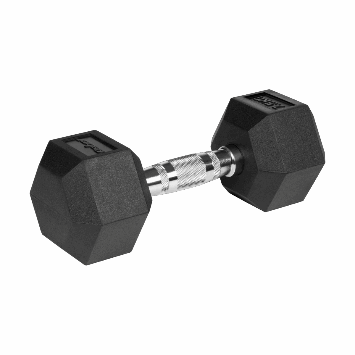 Гумовані чавунні гантелі Rebel HEX 2x7.5 кг з протиковзним покриттям - Зображення 3