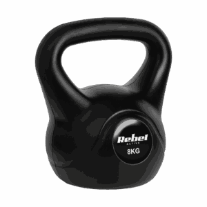 Гиря бітумінозна Rebel RBA-2314 ACTIVE 8 кг з плоским дном та ергономічною ручкою