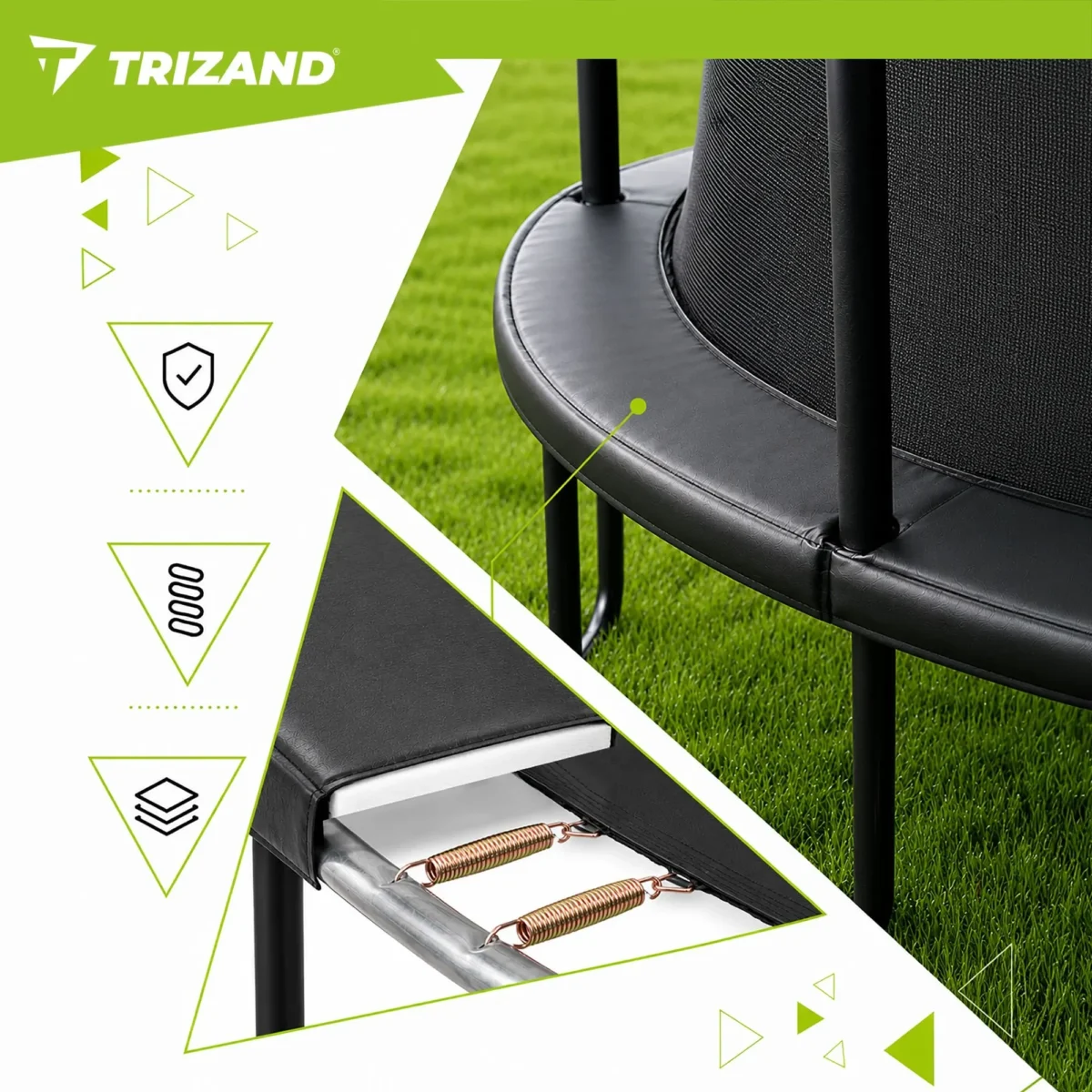 Батут Trizand 366 см з сіткою драбинкою 150 кг - Зображення 6