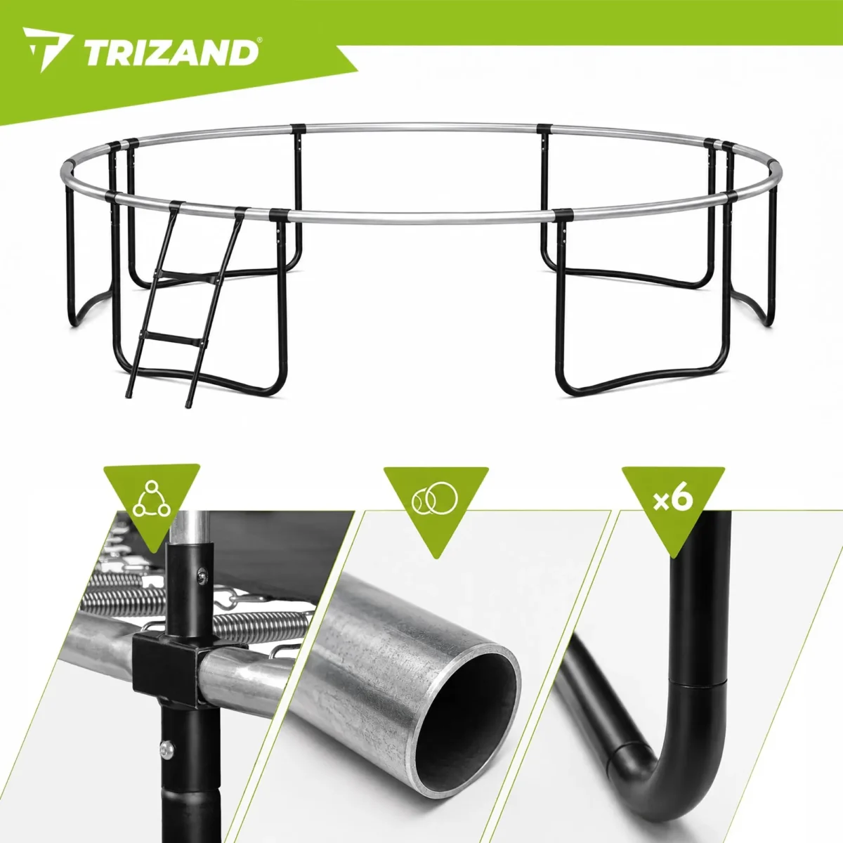 Батут Trizand 366 см з сіткою драбинкою 150 кг - Зображення 7