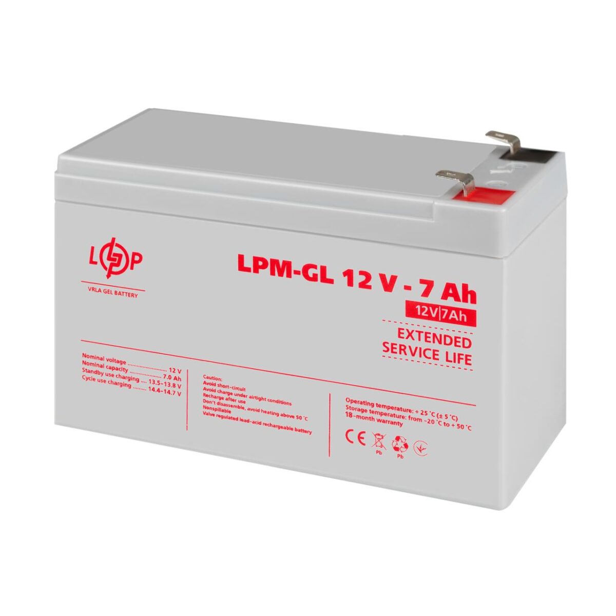 Акумулятор гелевий LogicPower LPM-GL 12V 7 Ah - Зображення 3