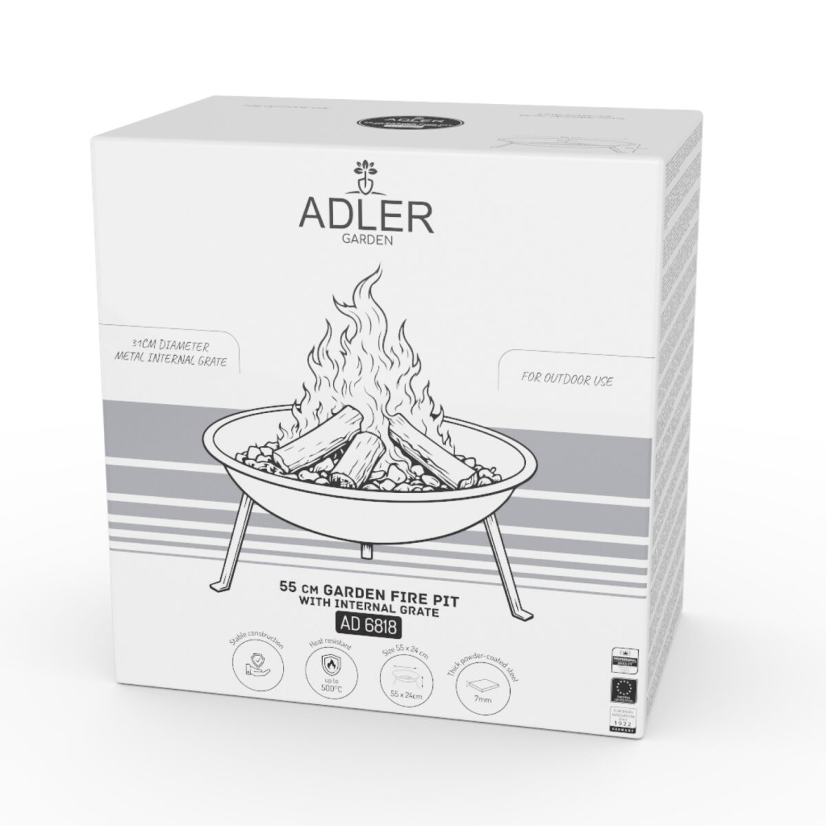 Cталева чаша для вогнища Adler AD 6819 58 см