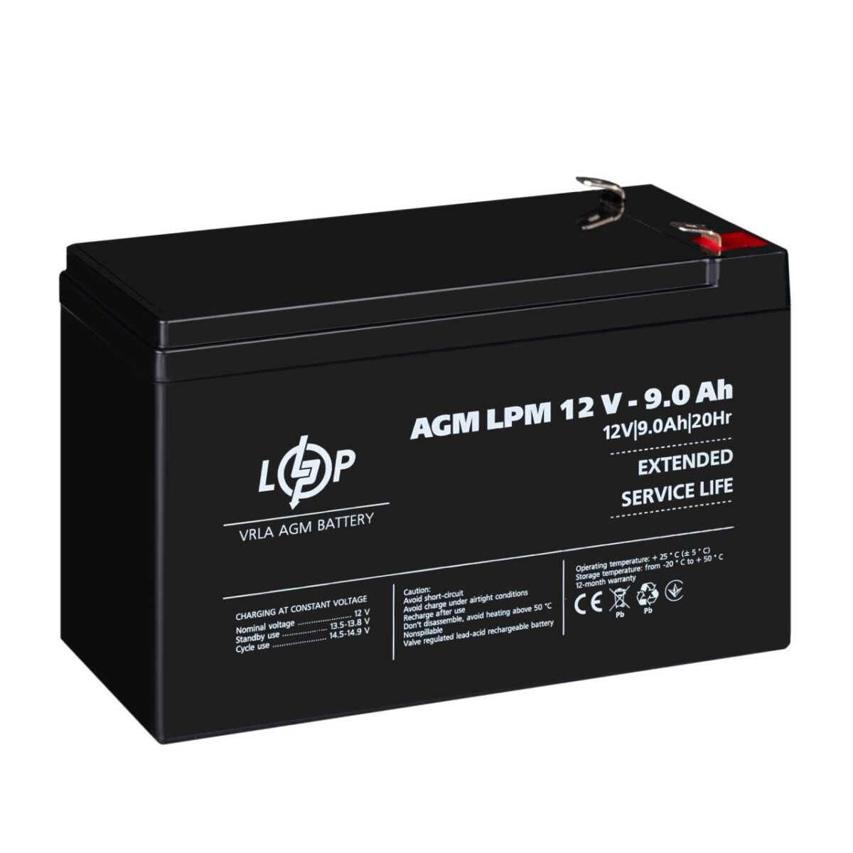 Акумулятор AGM LogicPower LPM 12V 9 Ah - Зображення 4