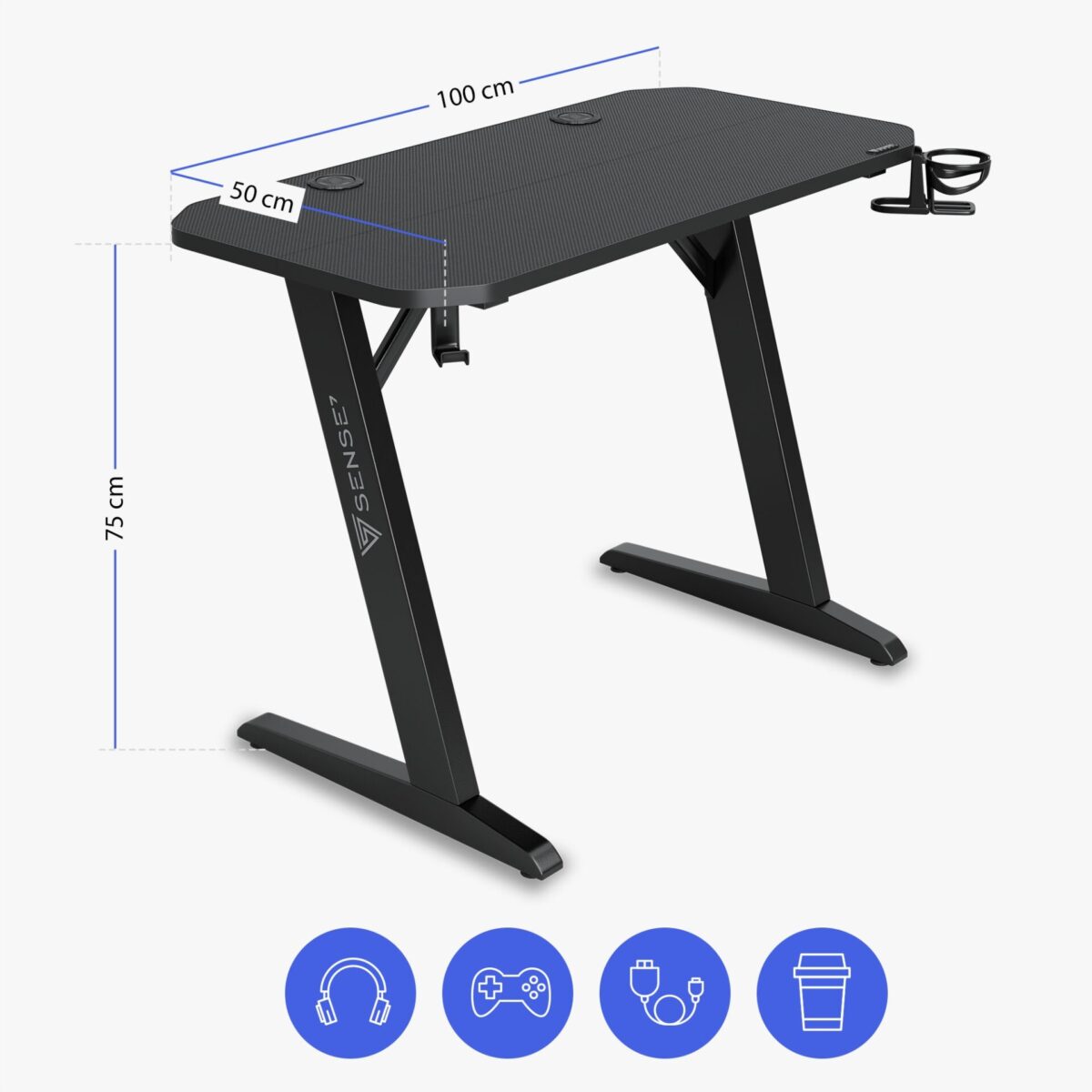 Геймерський стіл SENSE7 Nomad Basic 100x50 см