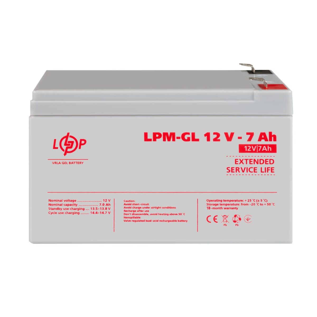 Акумулятор гелевий LogicPower LPM-GL 12V 7 Ah - Зображення 2
