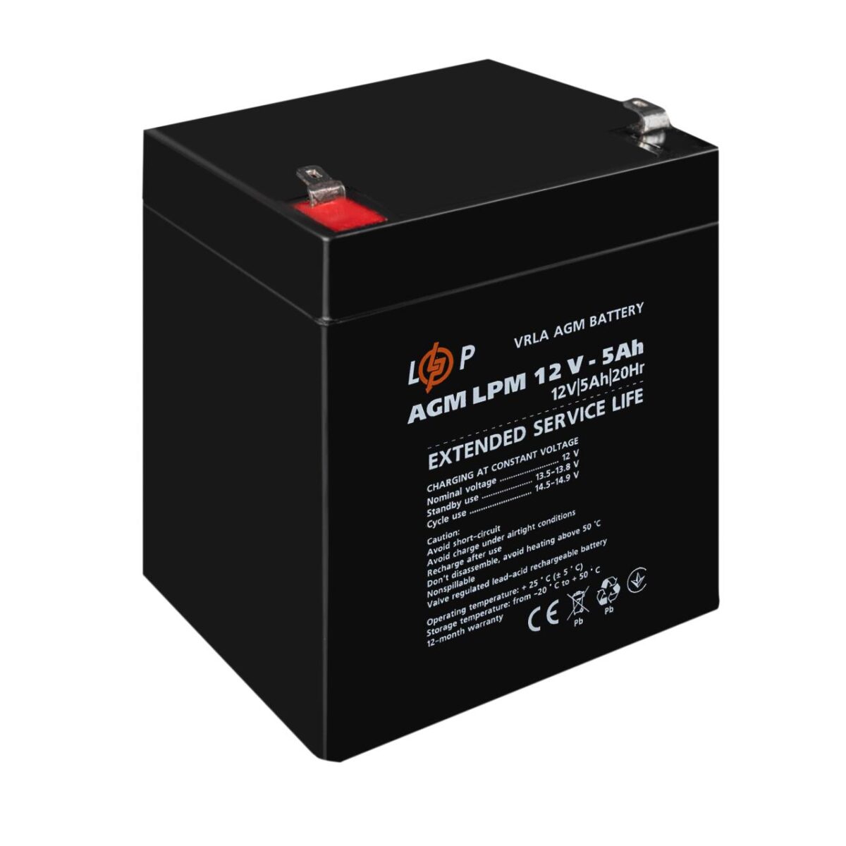 Акумулятор AGM LogicPower LPM 12V 5 Ah - Зображення 4