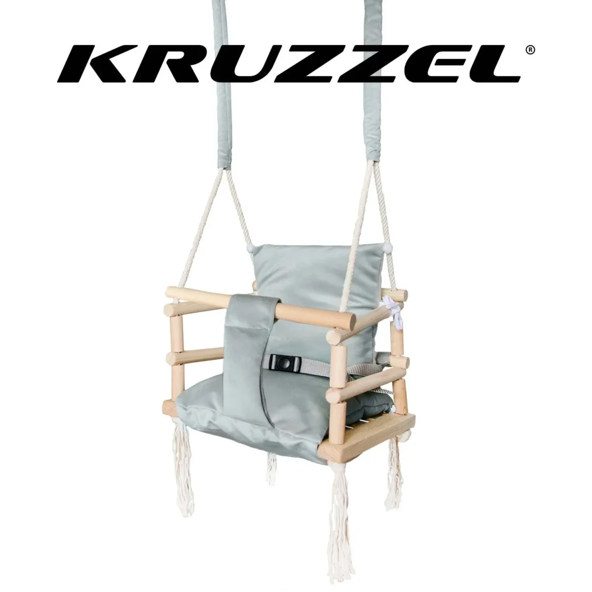 Дитяча гойдалка Kruzzel NEW H18026 сіра до 25 кг - Зображення 2