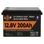 Акумулятор LogicPower LP LiFePO4 12V 12.8V 200Ah 2560Wh Smart BMS 150А з BT пластик