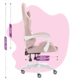 Геймерське комп'ютерне крісло Hell's Chair HC-1000 Kids Pink White велюр - Зображення 10