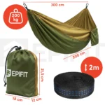 Гамак туристичний EPIFIT CALM300 114261, двомісний, хакі-зелений, до 200 кг - Зображення 3
