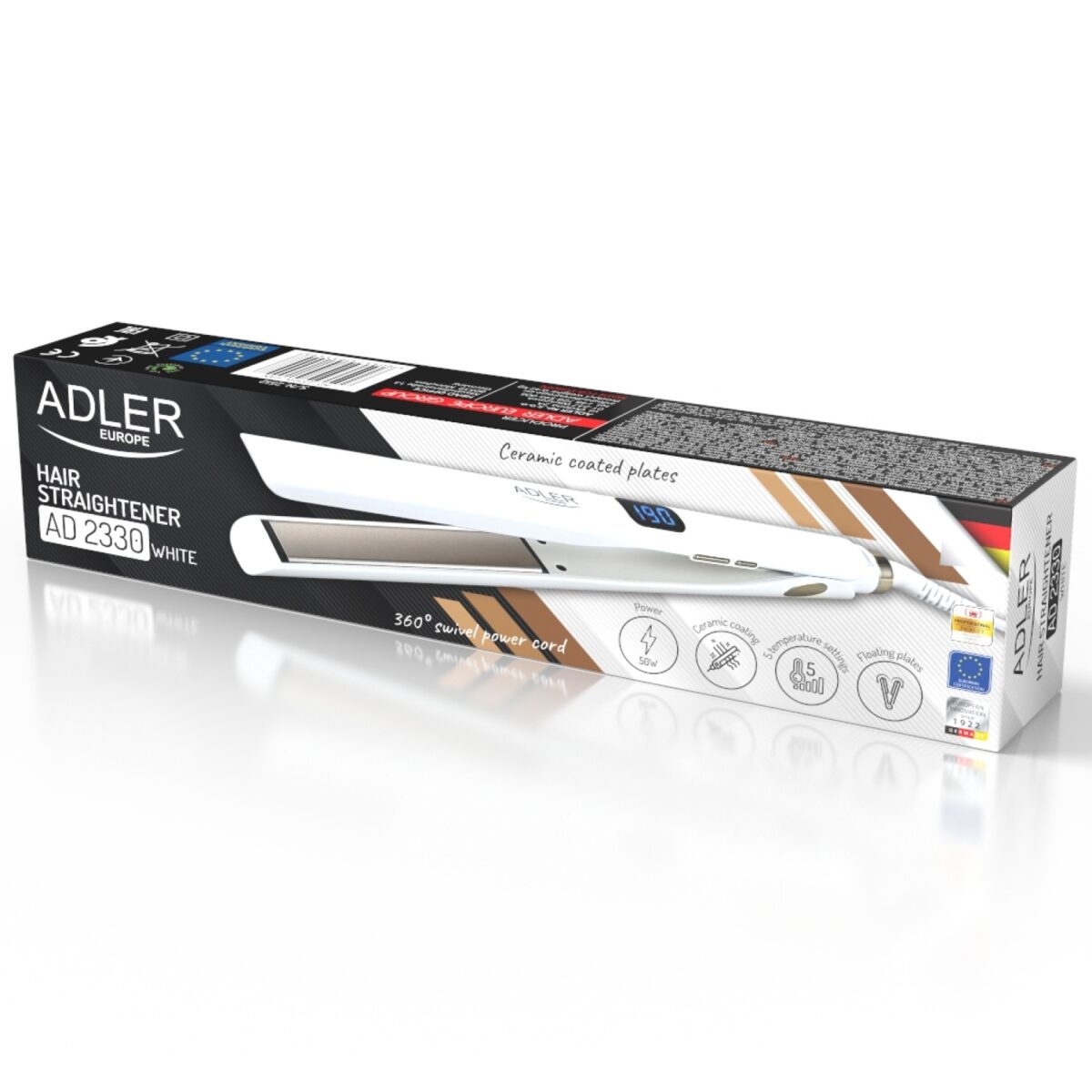 Вирівнювач для волосся Adler AD 2330 white