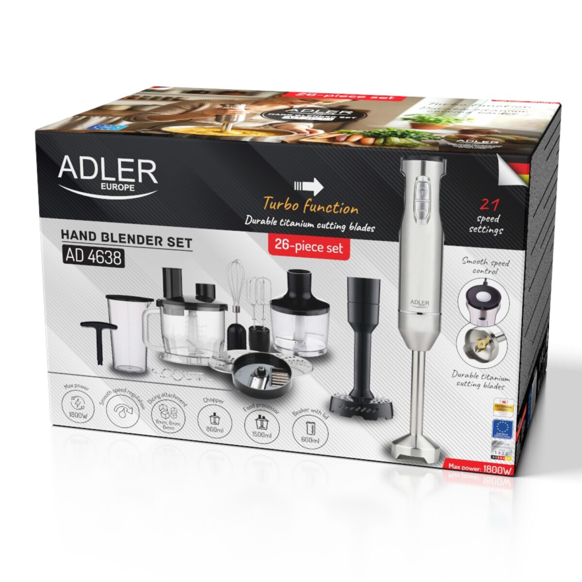 Кухонний комбайн Adler AD 4638 1800W TURBO