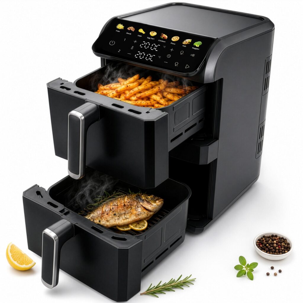 Аерофритюрниця на два кошики Adler AD 6325 10л (4л i 6л) 2700Вт