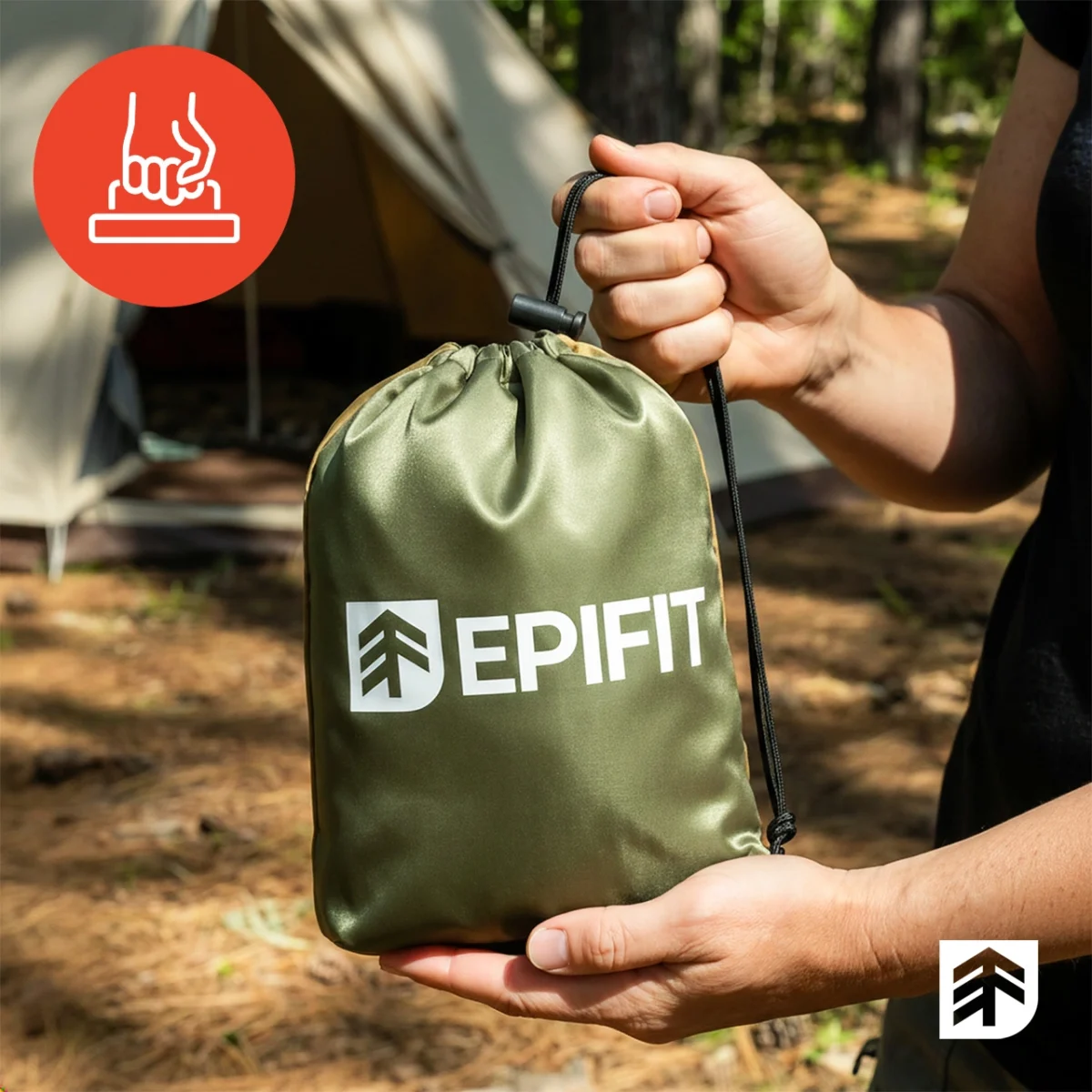 Гамак туристичний EPIFIT CALM300 114261, двомісний, хакі-зелений, до 200 кг - Зображення 7