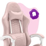 Геймерське комп'ютерне крісло Hell's Chair HC-1000 Kids Pink White велюр - Зображення 7