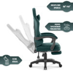 Геймерське комп'ютерне крісло Hell's Chair HC-1015 Green, велюр - Зображення 8