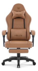 Геймерське комп'ютерне крісло Hell's Chair HC-1015 Light Brown, екошкіра - Зображення 2