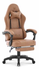 Геймерське комп'ютерне крісло Hell's Chair HC-1015 Light Brown, екошкіра