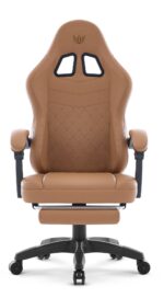 Геймерське комп'ютерне крісло Hell's Chair HC-1015 Light Brown, екошкіра - Зображення 3