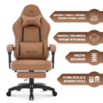 Геймерське комп'ютерне крісло Hell's Chair HC-1015 Light Brown, екошкіра - Зображення 8