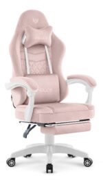 Геймерське комп'ютерне крісло Hell's Chair HC-1015 Pink, рожевий велюр