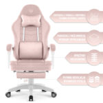 Геймерське комп'ютерне крісло Hell's Chair HC-1015 Pink, рожевий велюр - Зображення 7