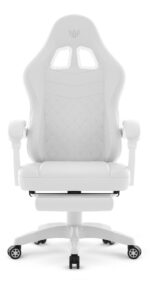 Геймерське комп'ютерне крісло Hell's Chair HC-1015 White біла екошкіра - Зображення 2