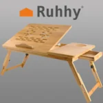 Бамбуковий столик для ноутбука Ruhhy S23452 з регулюванням висоти та нахилу