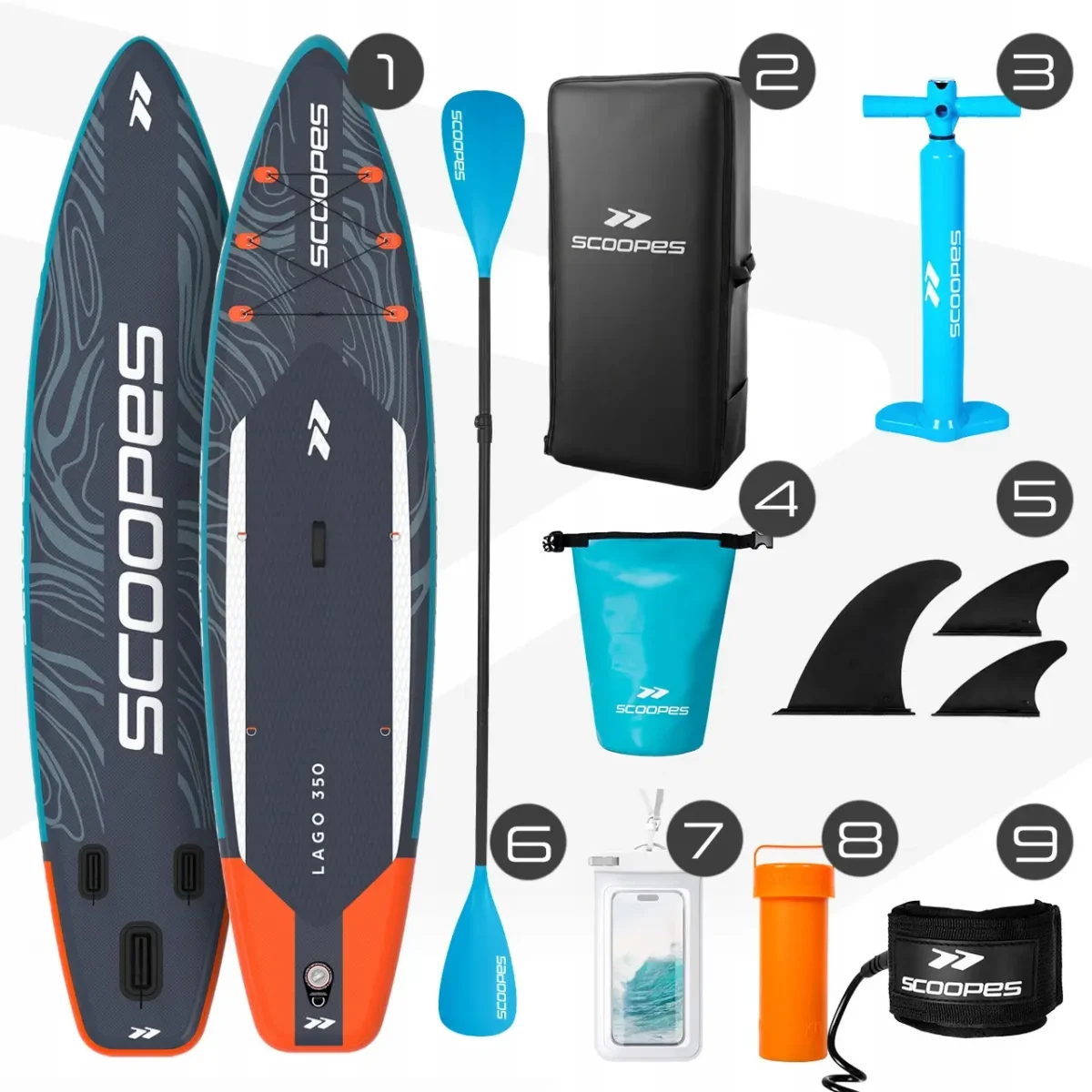 SUP дошка надувна Scoopes LAGO 350см до 180 кг комплект