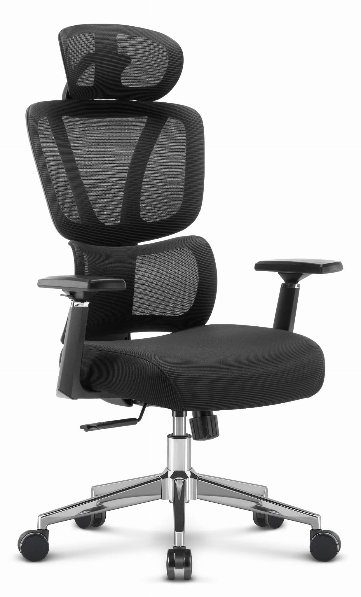 Fotel-biurowy-ergonomiczny-obrotowy-Hells-Chair-HC-1043-Czarny-TKANINA Ергономічне офісне комп'ютерне крісло Hell's Chair HC-1043 Black, тканина - Зображення 1