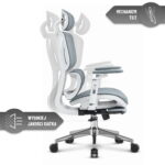 Ергономічне офісне крісло Hell's Chair HC-1044 Grey White, сітка MESH Premium - Зображення 7