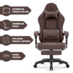 Ігрове комп'ютерне геймерське крісло Hell's Chair HC-1015 темно-коричневе екошкіра - Зображення 6