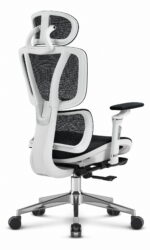 Ергономічне офісне комп'ютерне крісло Hell's Chair HC-1044 Black White, сітка MESH Premium