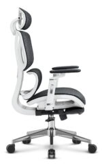 Ергономічне офісне комп'ютерне крісло Hell's Chair HC-1044 Black White, сітка MESH Premium