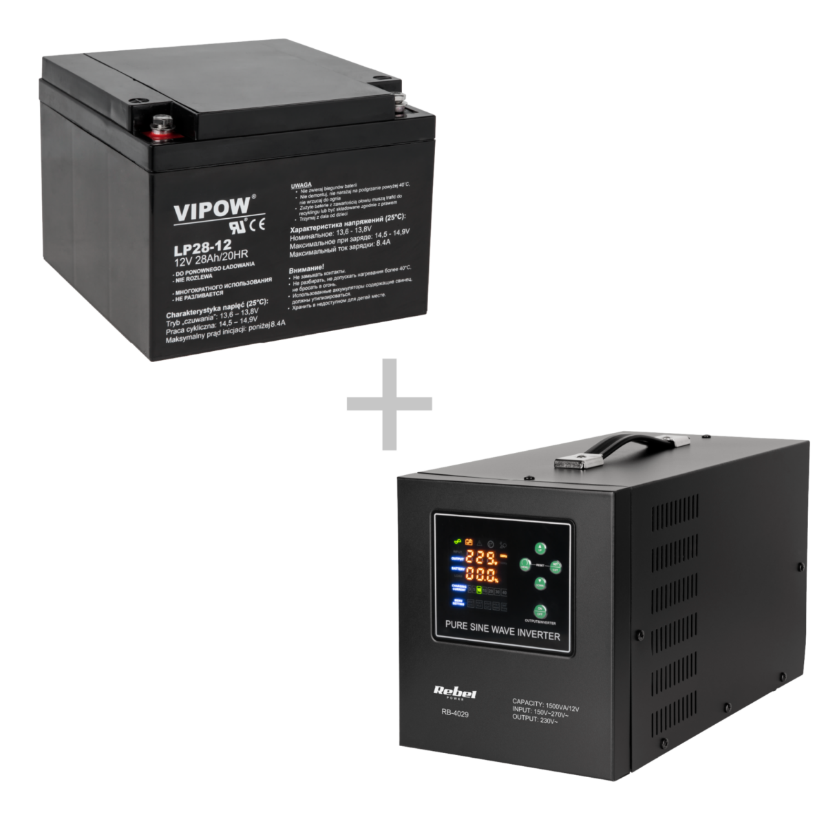 ДБЖ Rebel POWER-1500-LFP4 RB-4029 12V 230V 1500VA/1050W - Зображення 7