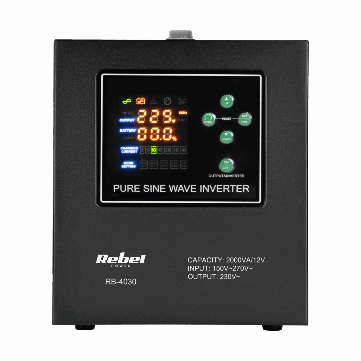 Аварійний блок живлення Rebel RB-4030 12V/230V 1200W - Зображення 4